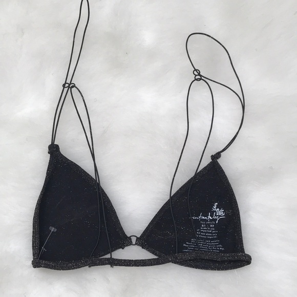 NWOT Free People Intimately Black Gold Bralette - Picture 6 of 7